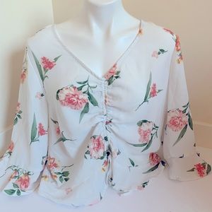 Lily White Spring Floral Top!